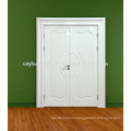High Gloss White Lacquered Interior Door for Villas with Wide Molded FlashyJambs